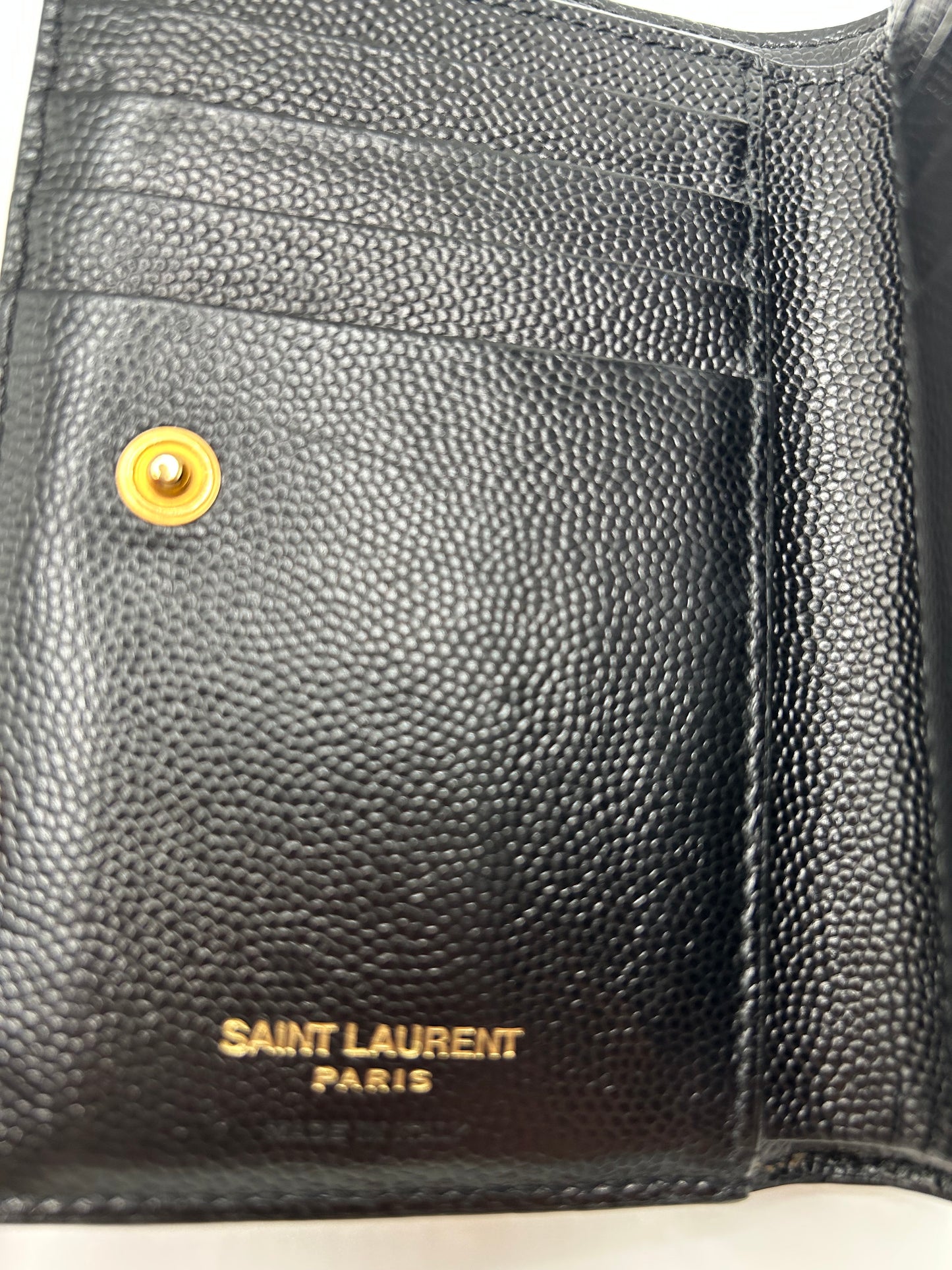 Saint Laurent Cassandre Matelasse Fragments Zipped Bi-fold Wallet