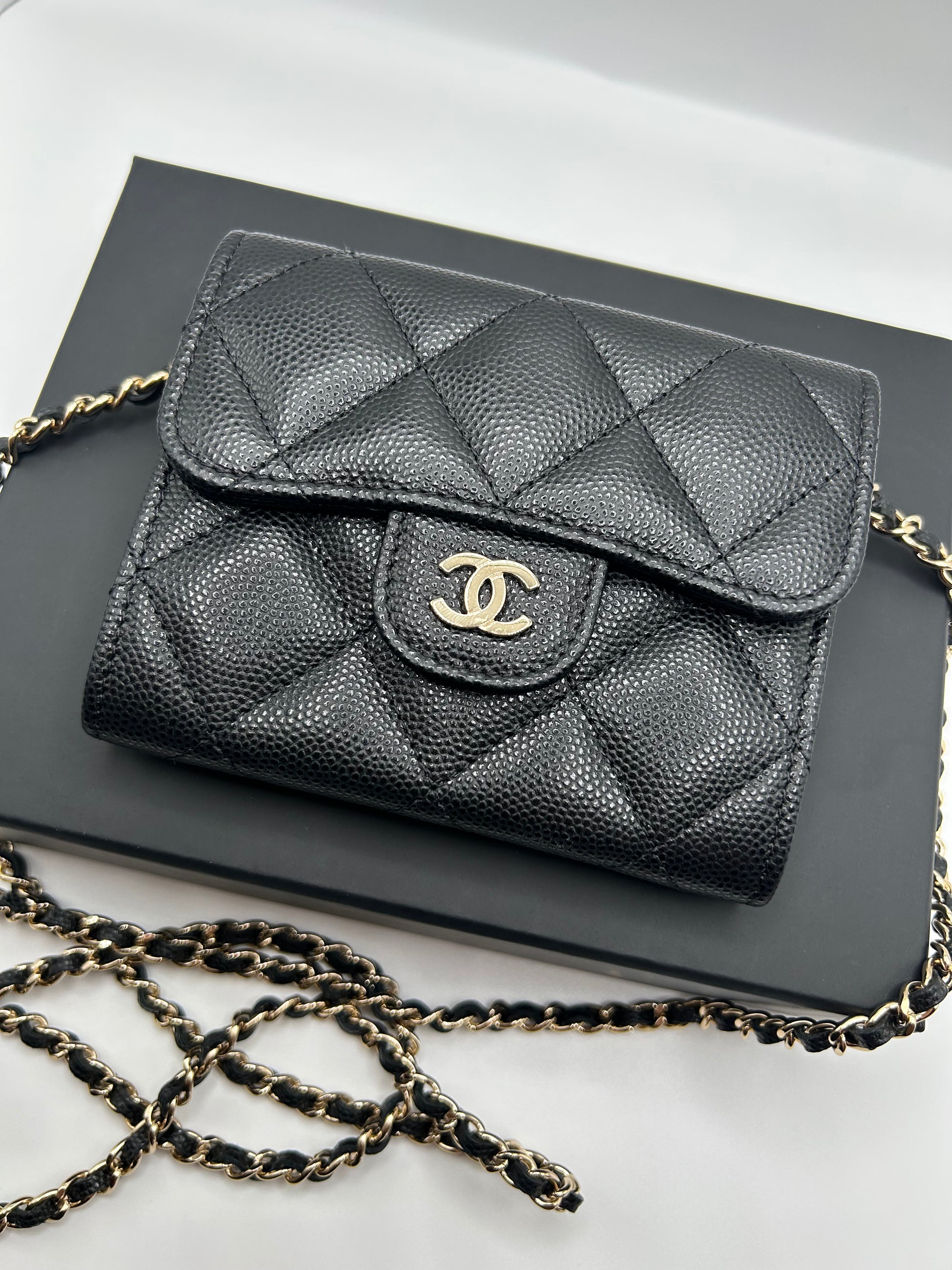 Chanel Classic Card Holder - Caviar + Gold Hardware, Women's