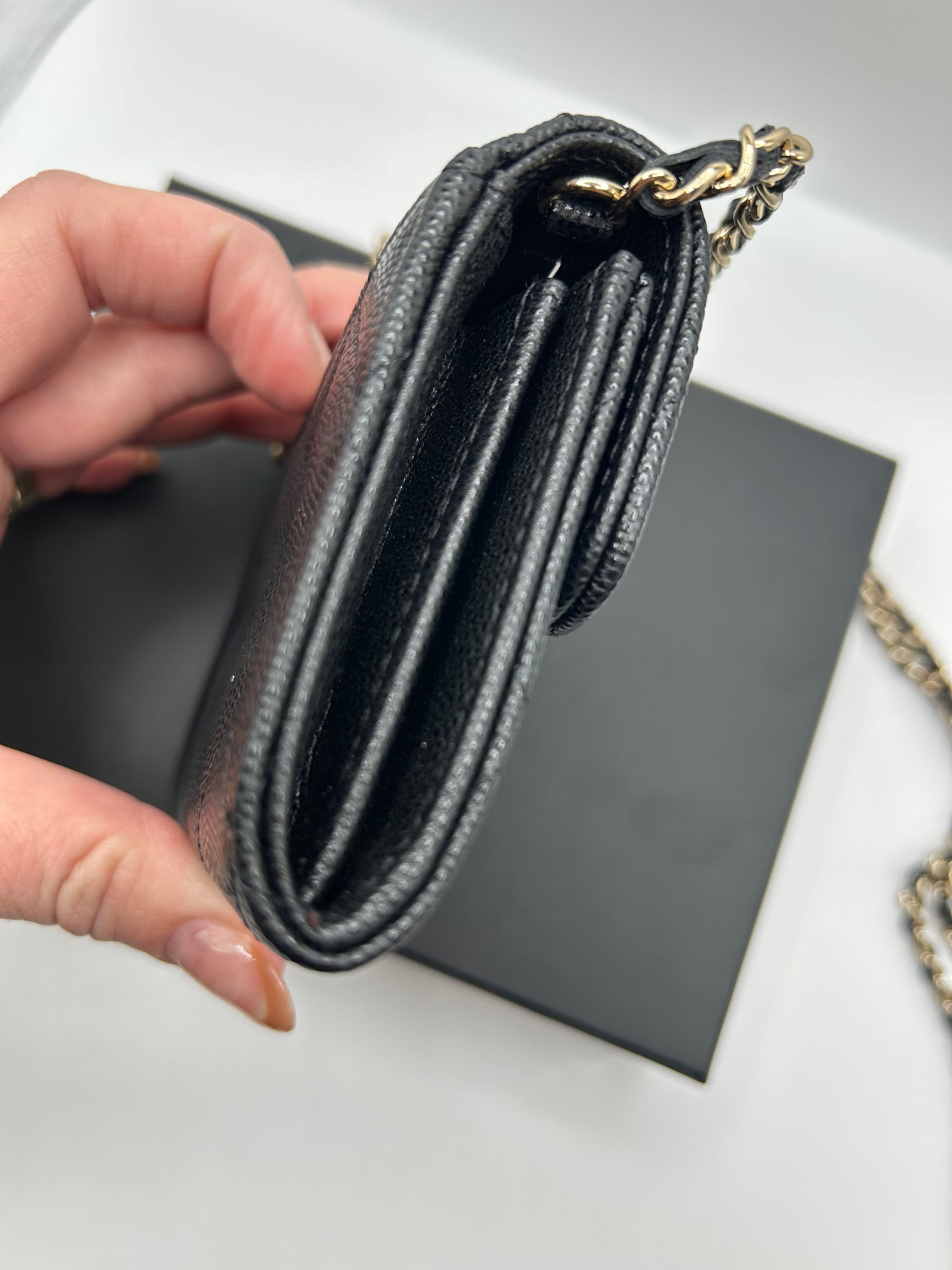 Chanel caviar Long wallet,card phone holder O-Case zip